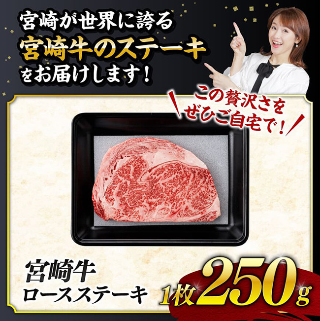 数量限定》宮崎牛ロースステーキ1枚（250g） 肉 牛肉 黒毛和牛[D0601] | 宮崎県川南町 | JRE MALLふるさと納税