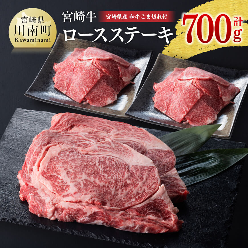 宮崎牛ロースステーキと和牛肉こま切れ 肉 牛肉 黒毛和牛[D0665]