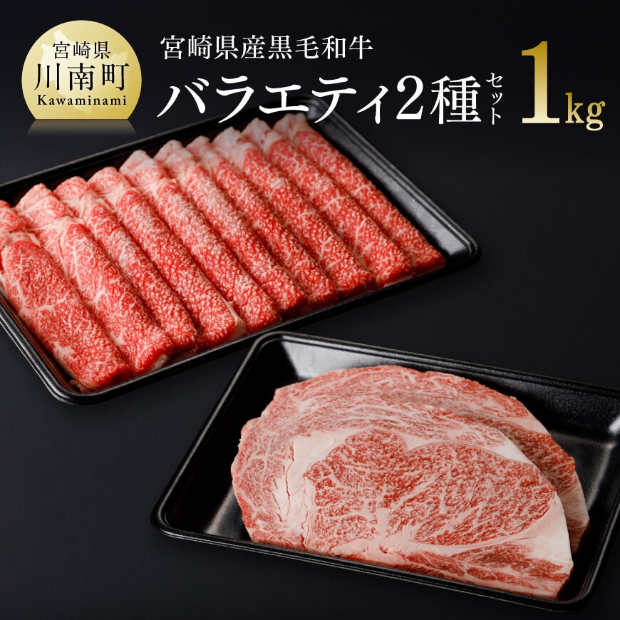 宮崎県産黒毛和牛バラエティ2種セット 肉 牛肉 国産 黒毛和牛 ミヤチク すき焼き しゃぶしゃぶ ステーキ[D0659]