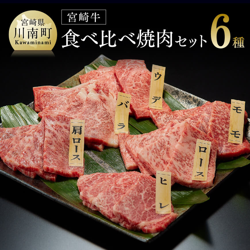 宮崎牛食べ比べ焼肉6種 牛肉[D0645]