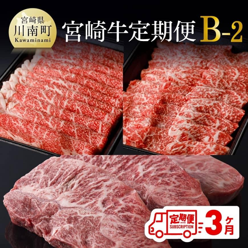 [定期便]宮崎牛3ヶ月定期便B-2 牛肉[D0674t32]