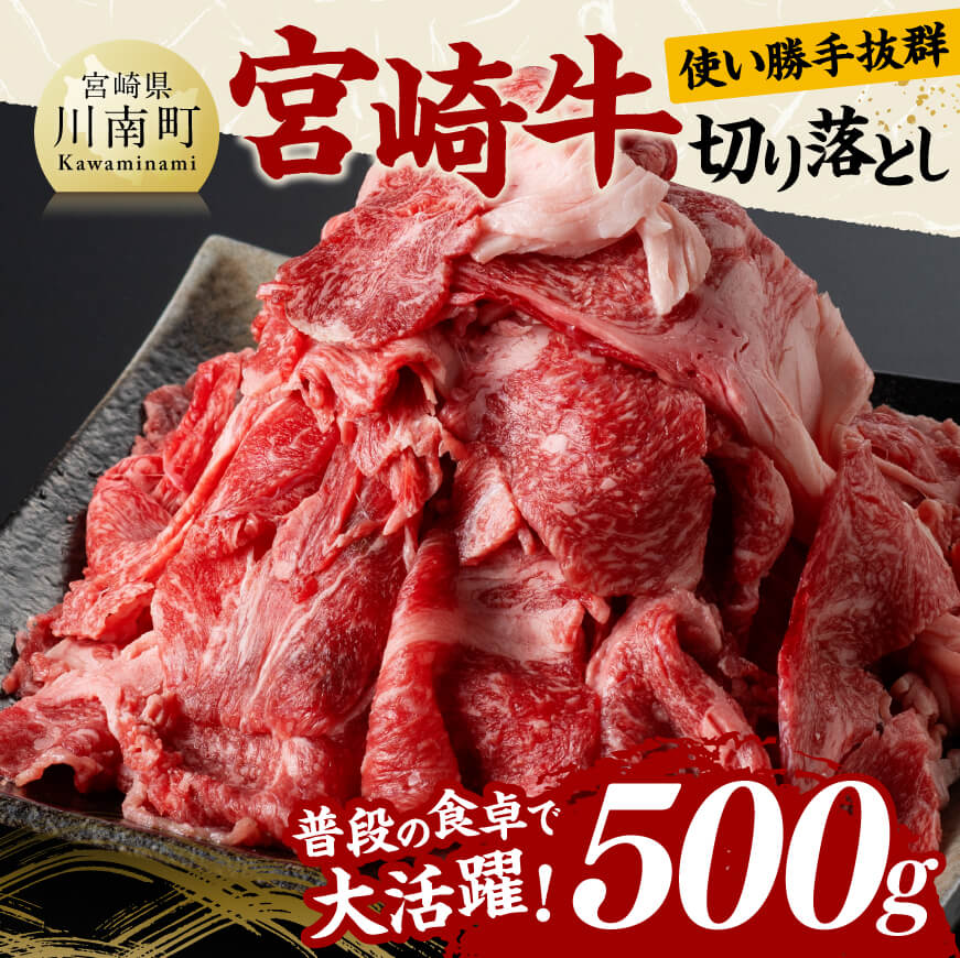 宮崎 牛切り落とし 500g 肉 牛肉 黒毛和牛[D11418]