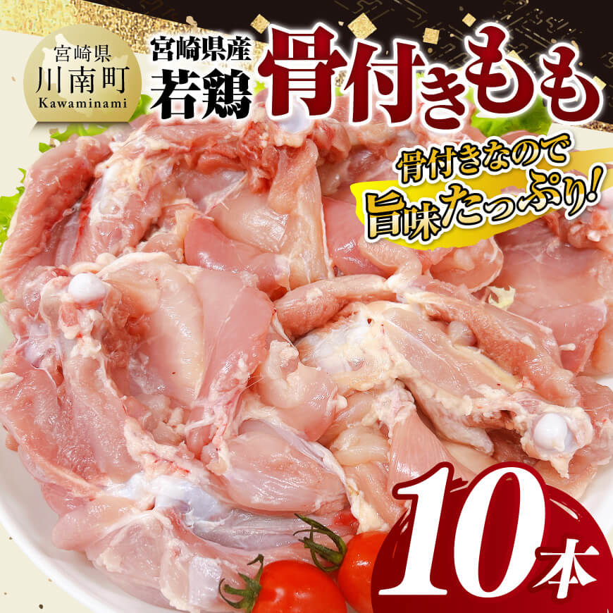 宮崎県産 若鶏 骨付き もも 10本 鶏肉 鶏 肉 [D11617]