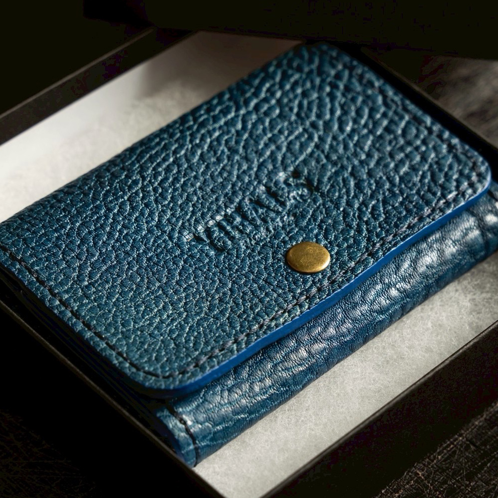 YIHALS ハンドメイド 鹿革 名刺入れ ブラック《靴屋が手掛ける革製品》｜イハレス レザー 革小物 [0635]