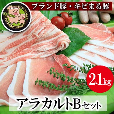 【ブランド豚・キビまる豚】アラカルトセットB(2.1kg)- 豚肉 小分け しゃぶしゃぶ 豚バラ 焼肉 ウデ モモ肉 ソーセージ 詰め合わせ セット たっぷり 2.1kg 使いやすい 人気 ブランド豚 沖縄県 八重瀬町