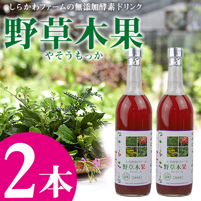 ＜しらかわファーム＞無添加酵素ドリンク「野草木果(やそうもっか)2本」- 無添加 酵素ドリンク こだわり 果物 野菜 ハーブ 88種 沖縄県産 ２本 セット 飲みやすい おすすめ 沖縄県 八重瀬町