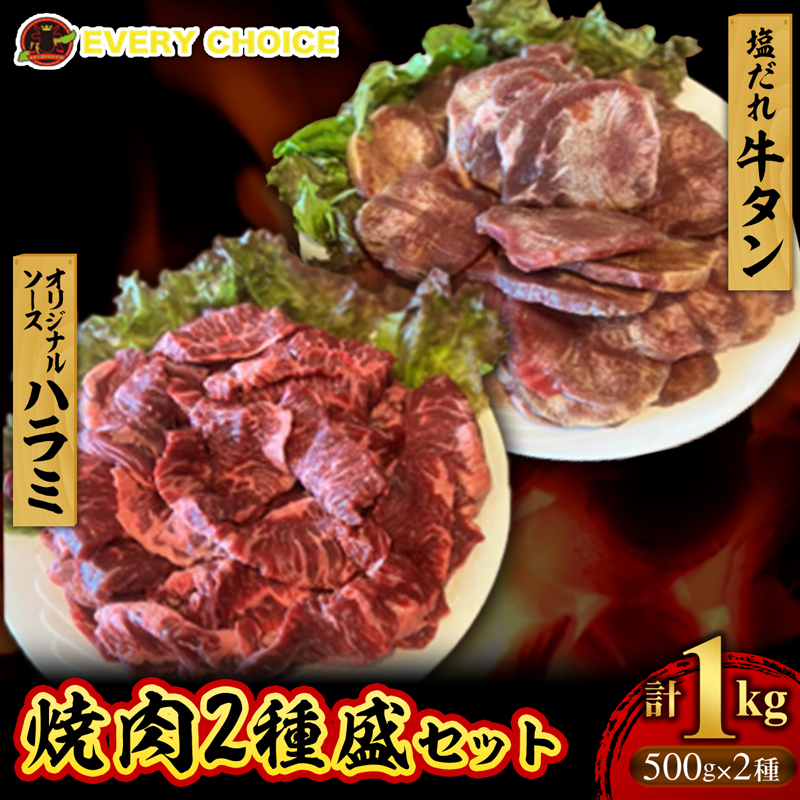 たっぷり厚切り牛タン500g 厳選!牛ハラミ500gセット 合計1kg - 焼肉 人気部位 セット 焼肉セット焼肉用 牛肉 ジューシー やわらか BBQ 人気 ハラミ 牛ハラミ 牛タン おすすめ 沖縄県 八重瀬町