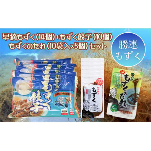 早摘みもずく(14袋)&もずく餃子(12個入×10袋)&もずくのたれ(10包×5袋)【勝連漁業協同組合】