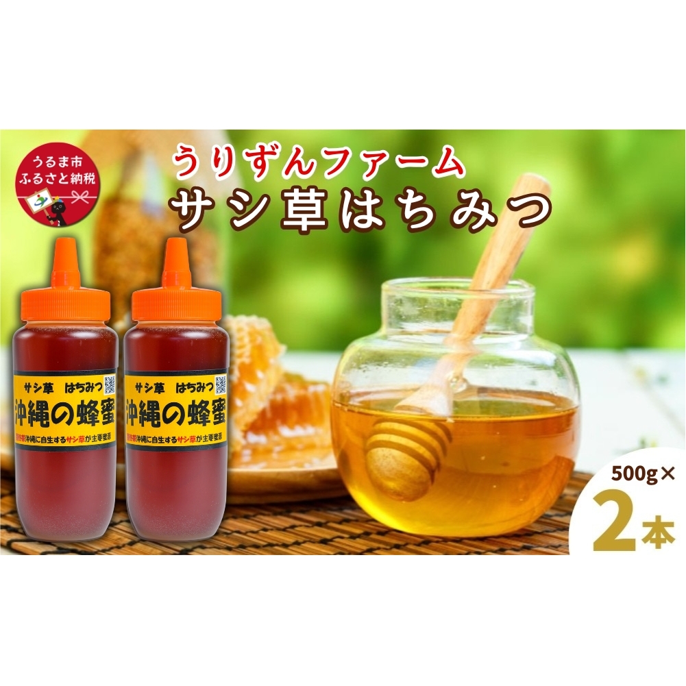 うるま市で採れた「サシ草はちみつ」500g×2本セット