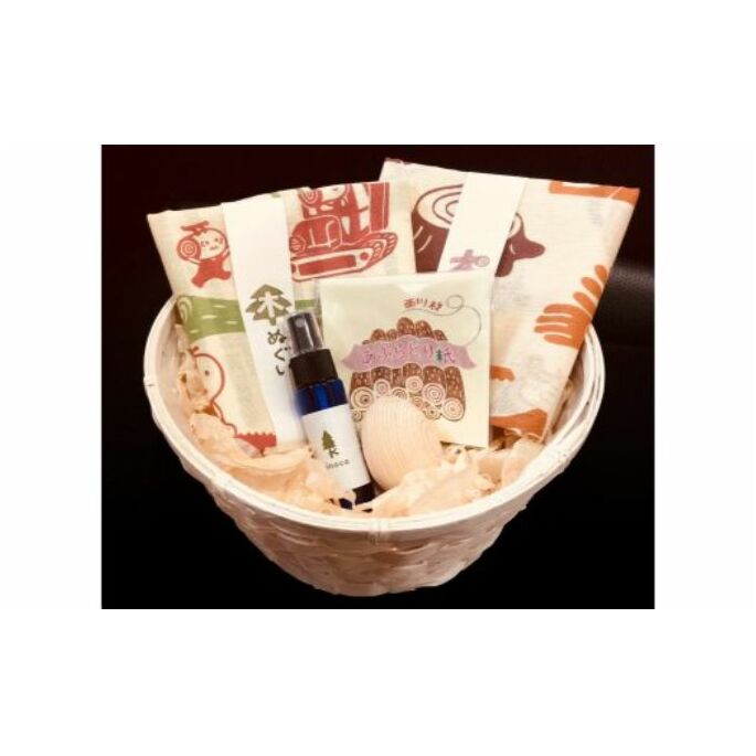 飯能の森から恵みのいやしギフト 木ぬぐい オリジナルキャラクター まるたん[52210119] 雑貨 日用品 民芸品 工芸品 