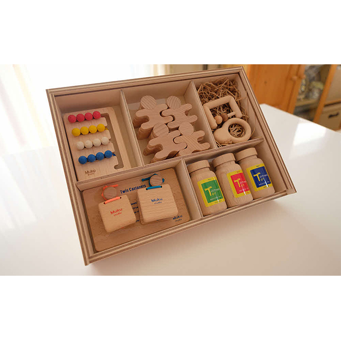 出産祝いや誕生日プレゼントに! 木のおもちゃ5点セット(木製BOX箱入り)[52210561] 玩具 工芸品 