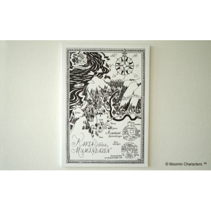 MOOMIN(ムーミン) ファブリックフレーム Mサイズ(ムーミン谷の地図)[52210385] キャラクター インテリア 絵画 