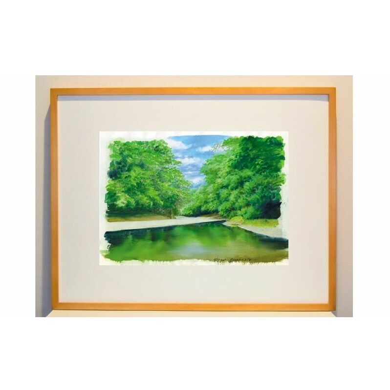 山本二三 複製画「飯能河原(2)」[52210863] 絵画 インテリア アート 作品 玄関 リビング 廊下 客間 美術監督 高精細複製画 風景画 景色 