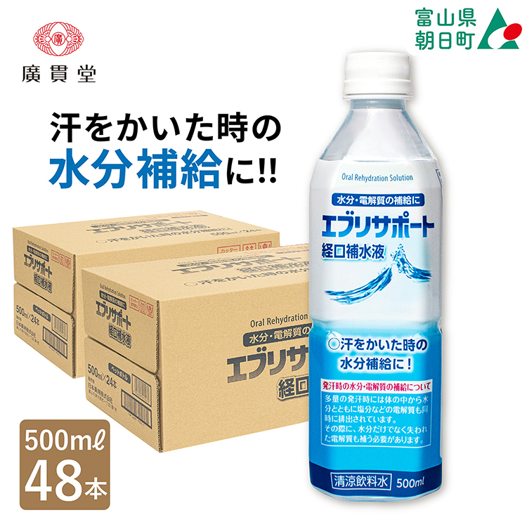 エブリサポート 経口補水液 500ml 24本 2ケース 計 48本 [広貫堂 富山県 朝日町 34310394]