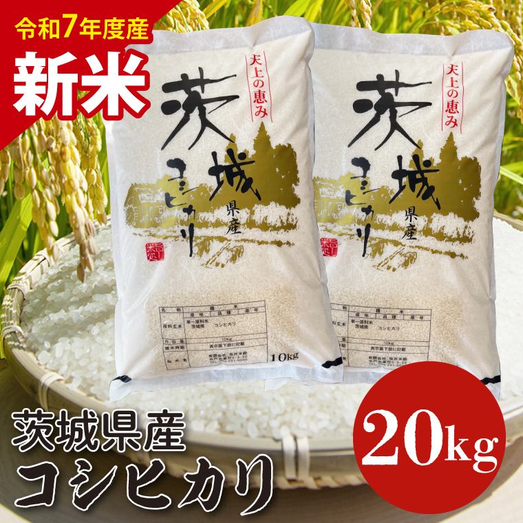 【数量限定】【令和7年産　新米】茨城県産コシヒカリ 20kg 【お米 ごはん こしひかり 老舗 米屋 おにぎり ごはん 茨城県 水戸市 20キロ】(HQ-103)