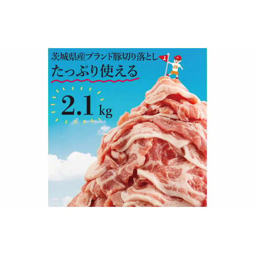 【数量限定】リピーター続出！茨城県産ブランド豚切り落とし2.1kg (300g×7p)【肉 豚肉 切り落とし 小分け 真空 真空パック 茨城県産 肉料理 肩ロース ウデ モモ バラ 水戸市 水戸】（EC-4_1）