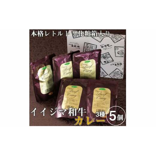 レトルト カレー イイジマ和牛カレー 3種 5個入り 11000円 化粧箱 ギフト ビーフ 食べ物 ご当地カレー 甘口 中辛 辛口 高級 敬老の日 プレゼント 誕生日 食品 茨城県 水戸市（DU-16）