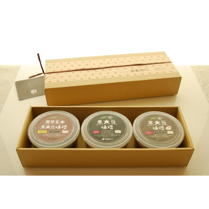 京都・喜右衛門 「有機味噌ギフト桃花（ももはな）」丹波黒豆にこだわったプレミアム味噌400g×3種 〈みそ 味噌 有機 オーガニック 天然醸造 発酵食品 ギフト 贈り物　調味料〉