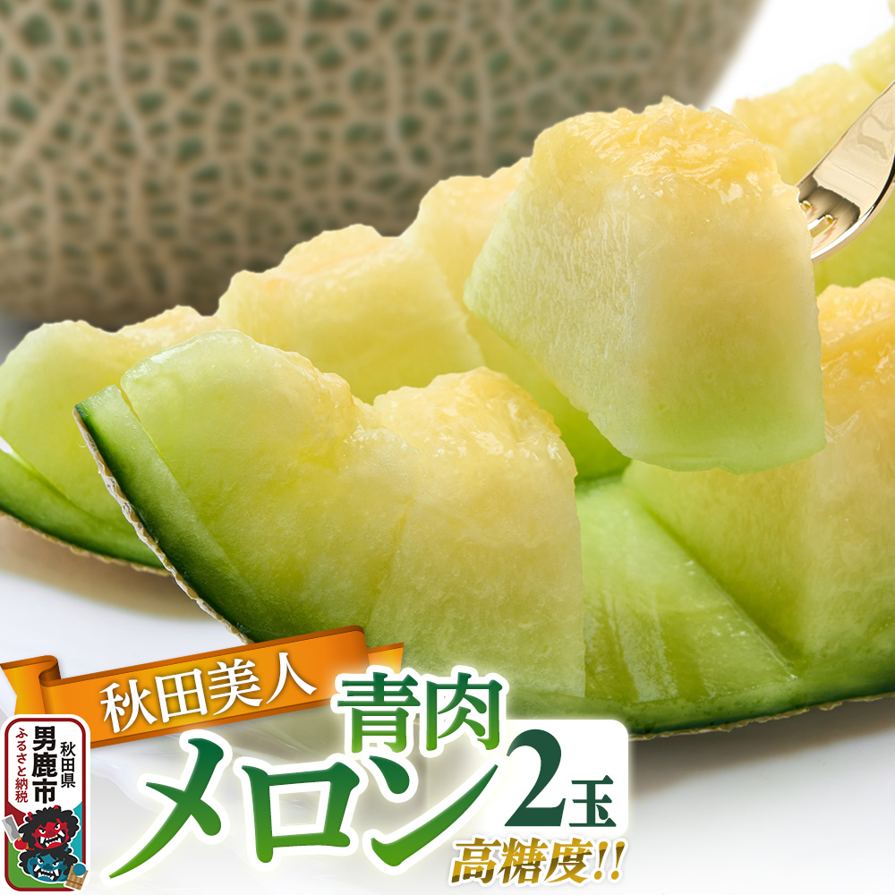 R7年度産 先行受付 メロン2玉(秋田美人) 秋田県 男鹿市