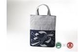 <ごとう絣店>弓浜絣 手提バッグ 束ね熨斗文様(大山ブランド会)縦35cm×横30cm 米子高島屋 67-AK3 0285