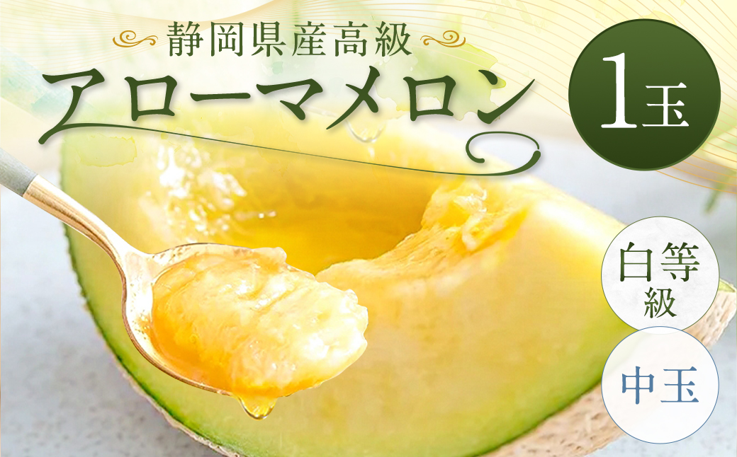 静岡県産高級 アローマメロン 白等級 中玉 1玉 約1.3kg以上 化粧箱入 果物 フルーツ メロン めろん 青肉 高級ブランドメロン ブランドメロン 高級メロン 贈答