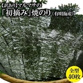 CE195【訳あり】マルマサの「初摘み」焼のり 全型40枚(有明海産)