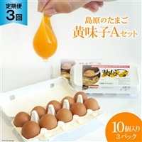 AE289【定期便】島原のたまご 黄味子Ａセット 計3回お届け