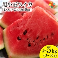 BE275 黒小玉スイカ「ひとりじめBonBon」 5kg(1.7kg以上×2~3玉) ～名水百選の里 島原産～