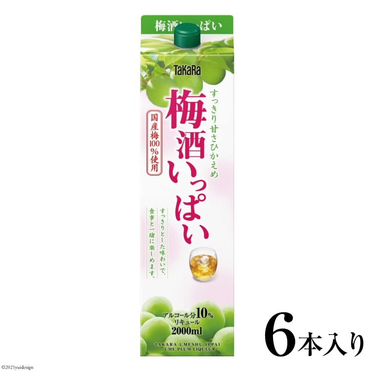 タカラ「梅酒いっぱい」2L紙パック 6本入