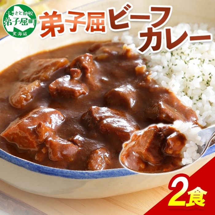 548.ビーフカレー 2個 セット 中辛 牛肉 業務用 レトルトカレー 野菜 備蓄 まとめ買い 北海道 弟子屈町