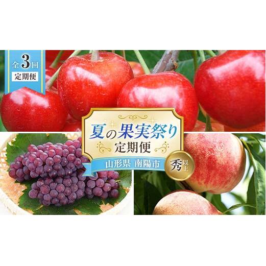 【令和8年産先行予約】 《定期便3回》 夏の果実祭り 『フードシステムズ』 さくらんぼ デラウェア 桃 果物 フルーツ 山形県 南陽市 [2260-R8]