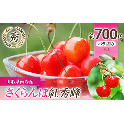 【令和8年産先行予約】 さくらんぼ 「紅秀峰」 約700g (秀 L以上) バラ詰め 《令和8年6月下旬～発送》 『生産者おまかせ』 サクランボ 果物 フルーツ 産地直送 山形県 南陽市 [890]