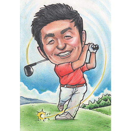 似顔絵　1名（背景体つき） 絵画 インテリア 