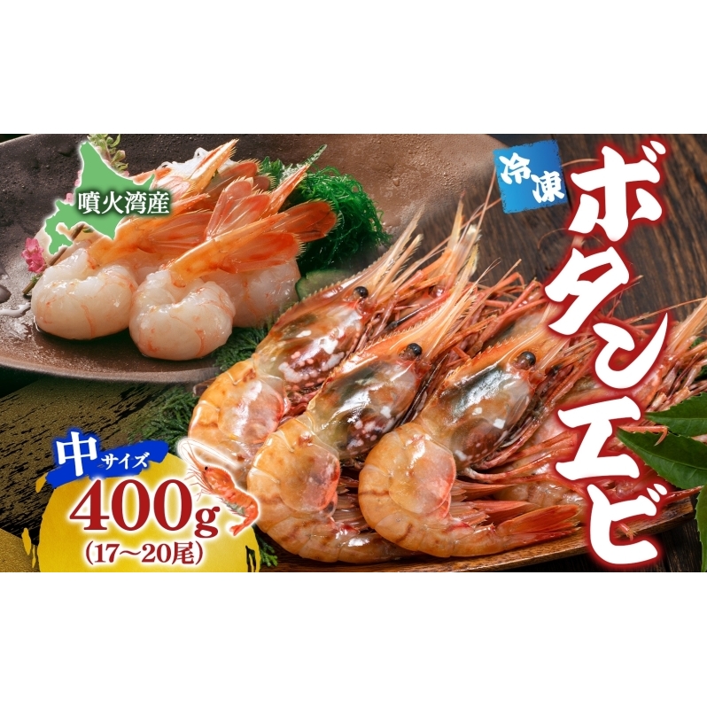 北海道 噴火湾産 冷凍ボタンエビ 中サイズ 400g 17～20尾 ボタンエビ エビ えび 海老 北海道産 旬 ぼたんえび 刺身 牡丹海老 海鮮 魚介 甲殻類 味噌汁 鍋 海鮮丼 冷凍 洞爺湖町