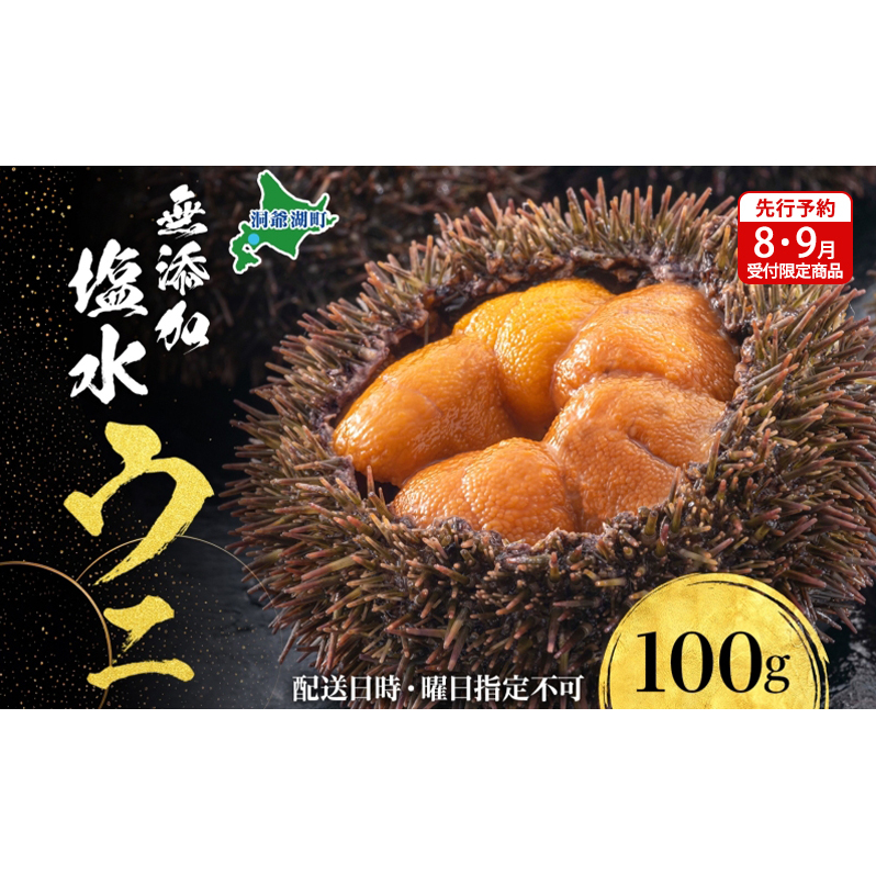 【先行予約】北海道 無添加塩水 ウニ 100g 1パック 11月上旬～12月上旬頃まで順次出荷 バフン ムラサキ うに 雲丹 海鮮 小川商店