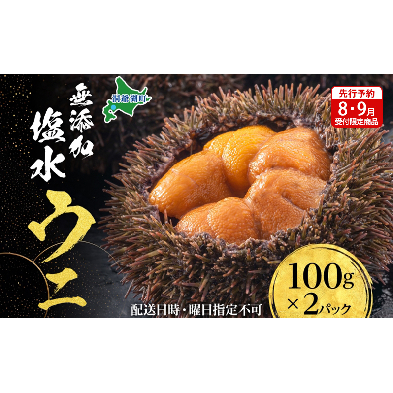 【先行予約】北海道 無添加塩水 ウニ 100g 2パック 11月上旬～12月上旬頃まで順次出荷 バフン ムラサキ うに 雲丹 海鮮 小川商店