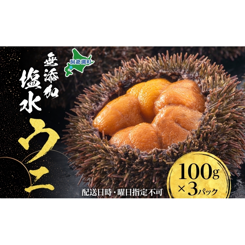 北海道 無添加塩水 ウニ 100g 3パック 6月中旬～8月末頃まで順次出荷  バフン ムラサキ うに 雲丹 海鮮 小川商店 