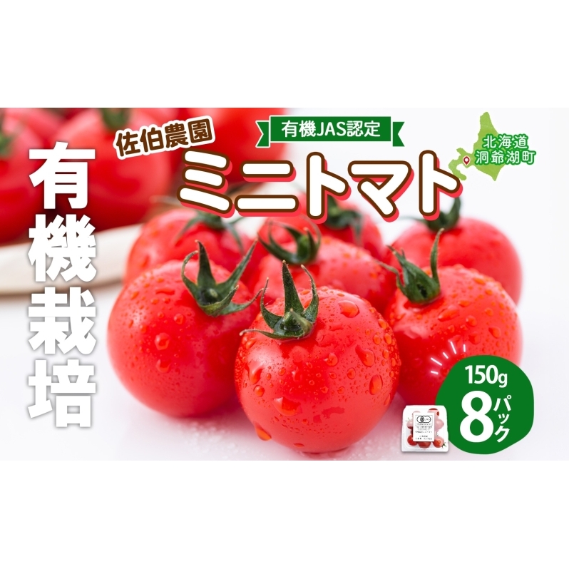  北海道 有機JAS認定 ミニトマト みわた 150g×8パック 先行予約 2025年 7月中旬～9月上旬頃にお届け 先行受付 有機栽培 新鮮 旬 野菜 安心 安全 濃厚 トマト 産地直送 農家直送 