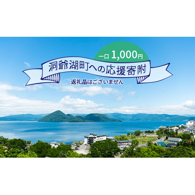 洞爺湖町 寄附のみの応援受付 1,000円コース（返礼品なし 寄附のみ 1000円） 支援 自治体支援 お礼の品なし 北海道 洞爺湖町の発展 ふるさと応援 ふるさと支援 