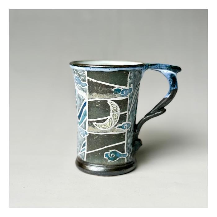 益子焼 彩色マグカップ「月魄」 | 栃木県 伝統工芸品 美術品 1点限定品 一点物 陶器 陶芸 作家