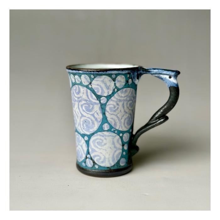 益子焼 波光文様マグカップ  | 栃木県 伝統工芸品 美術品 1点限定品 一点物 陶器 陶芸 作家