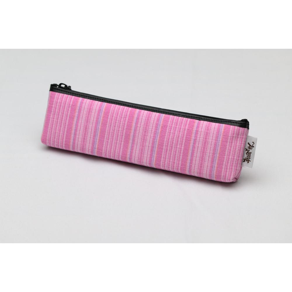 真岡木綿「ペンケース」（ピンク系） | 栃木県 伝統工芸品 織物 筆箱 ペンケース 手作り 贈答 贈り物 ギフト 文房具