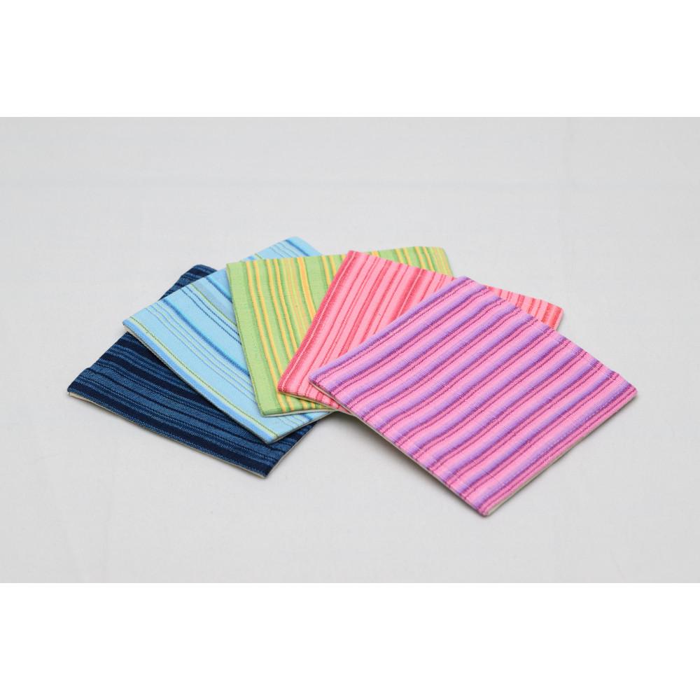 真岡木綿「コースター　5枚セット」| 栃木県 伝統工芸品 織物 ダイニング 手作り 贈答 贈り物 ギフト 小物 雑貨