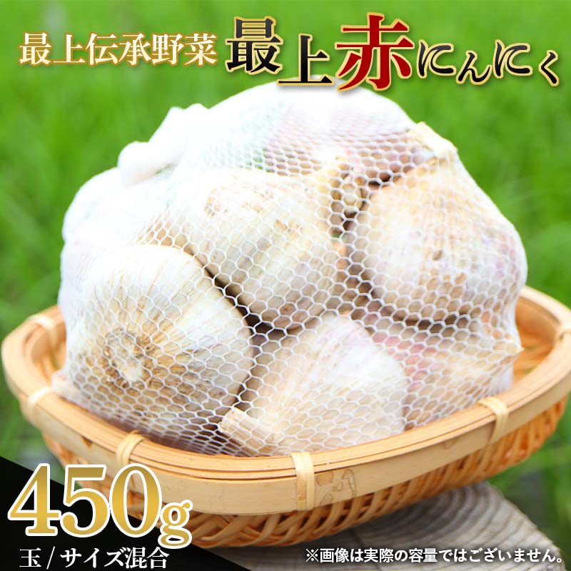 《2026年発送》 最上伝承野菜 【最上赤にんにく】 450g(玉)(M、L、2Lサイズ混合) にんにく ニンニク 薬味 ガーリック 野菜 F3S-2483