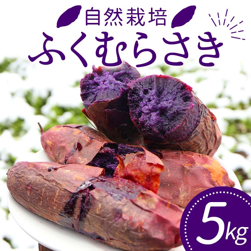 自然栽培 ふくむらさき 5kg 大~小混合 さつまいも サツマイモ 芋 F3S-1994