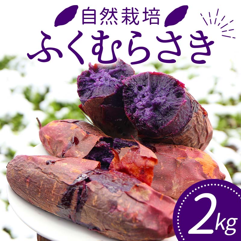 自然栽培 ふくむらさき 2kg 大~小混合 さつまいも サツマイモ 芋 F3S-1995