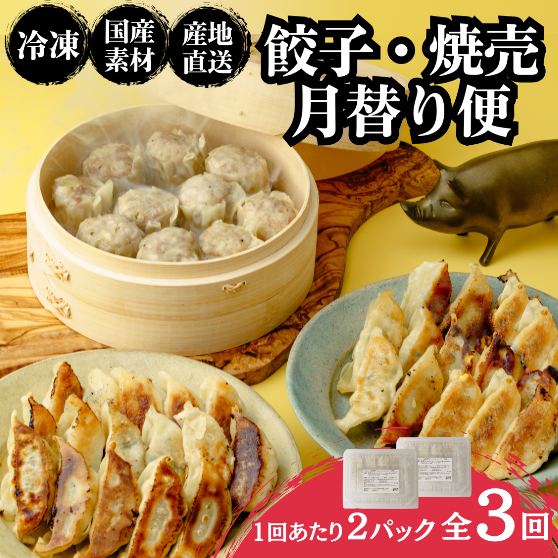 【定期便 毎月3回】餃子 焼売  計100個