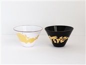 Kenichi Kondo 七宝ぐい呑 黒白ペア・三角