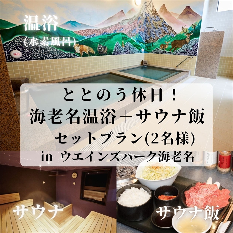 ととのう休日!海老名温浴+サウナ飯セットプラン in ウエインズパーク海老名(2名様)【 チケット 神奈川県 海老名市 】