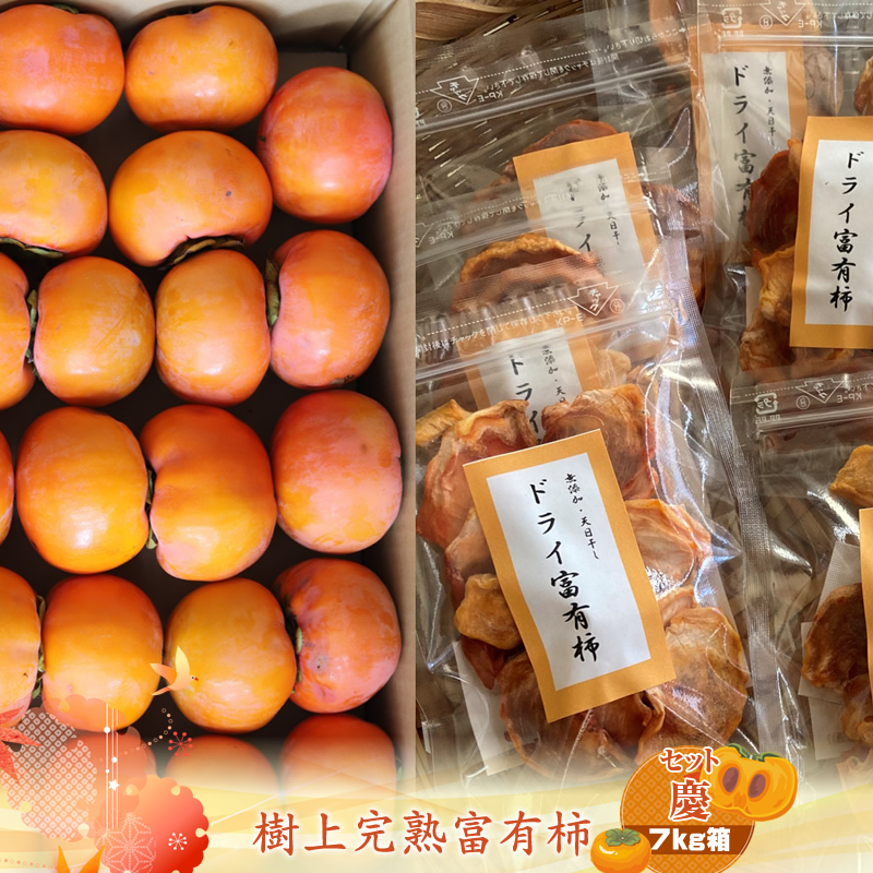 樹上甘熟富有柿 【セット慶】7kg箱　〈出荷時期：2025年11月20日出荷開始～2025年12月15日出荷終了〉【 柿 かき フルーツ 神奈川県 海老名市 】